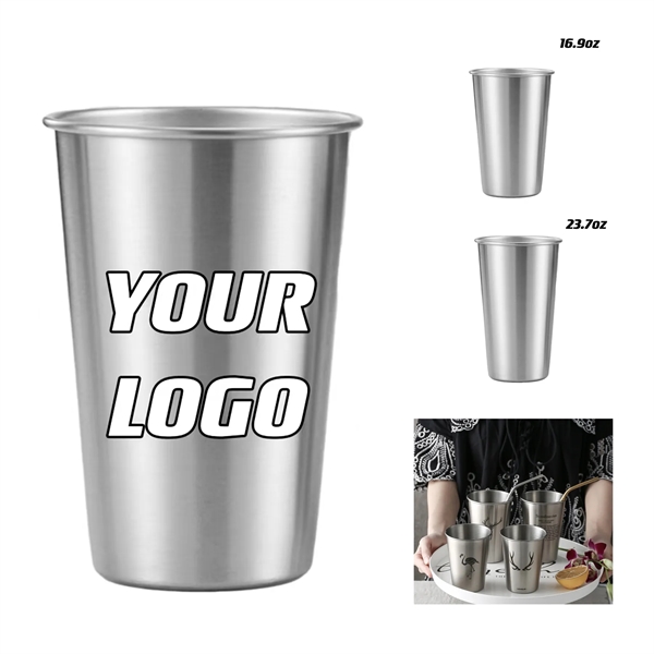 16.9 oz Stainless Steel Pint Cups Unbreakable Drinkware - 16.9 oz Stainless Steel Pint Cups Unbreakable Drinkware - Image 0 of 1