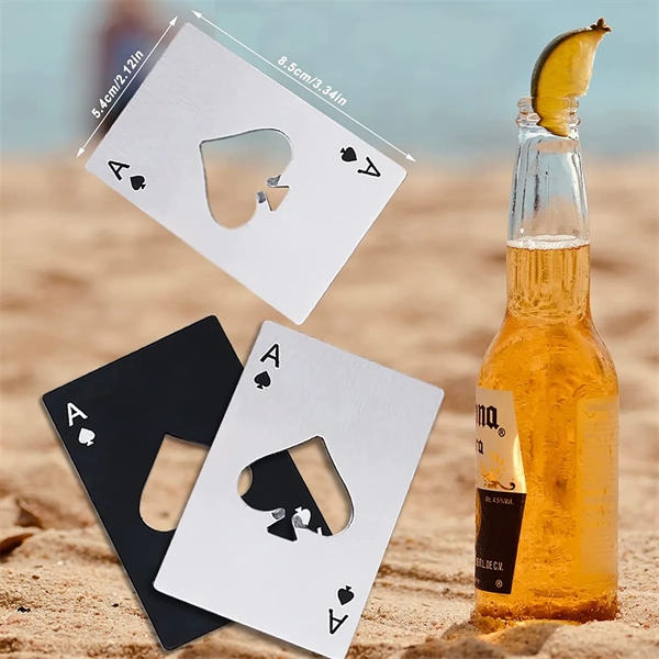 Poker Shaped Credit Card Size Stainless Steel Bottle Opener - Poker Shaped Credit Card Size Stainless Steel Bottle Opener - Image 4 of 6
