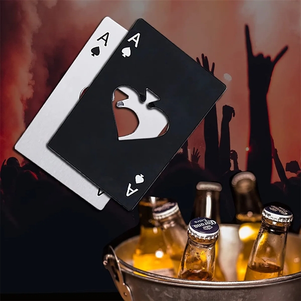 Poker Shaped Credit Card Size Stainless Steel Bottle Opener - Poker Shaped Credit Card Size Stainless Steel Bottle Opener - Image 5 of 6
