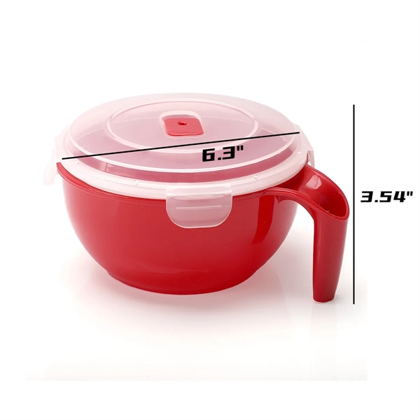 Microwavable Plastic Food Container Soup Mugs Bowl with Lid - Microwavable Plastic Food Container Soup Mugs Bowl with Lid - Image 1 of 4