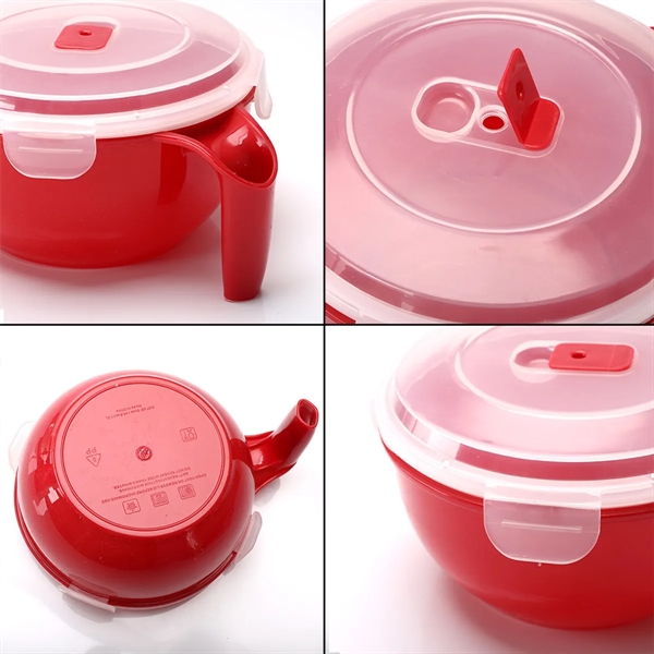 Microwavable Plastic Food Container Soup Mugs Bowl with Lid - Microwavable Plastic Food Container Soup Mugs Bowl with Lid - Image 2 of 4