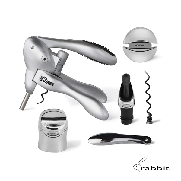 rabbit® 6-PC Wine Tool Kit - Silver - rabbit® 6-PC Wine Tool Kit - Silver - Image 0 of 1