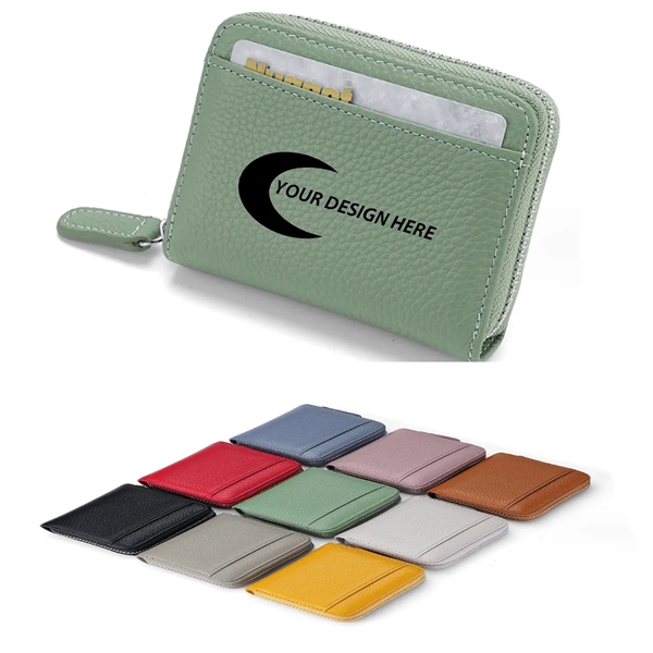 Genuine Leather Credit Card Holder Zipper Wallet With 20 Car - Genuine Leather Credit Card Holder Zipper Wallet With 20 Car - Image 0 of 1