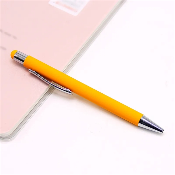 Rubberized Metal Ballpoint Pen with Stylus - Rubberized Metal Ballpoint Pen with Stylus - Image 5 of 6