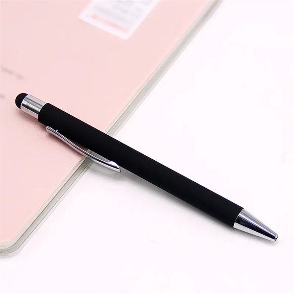 Rubberized Metal Ballpoint Pen with Stylus - Rubberized Metal Ballpoint Pen with Stylus - Image 6 of 6