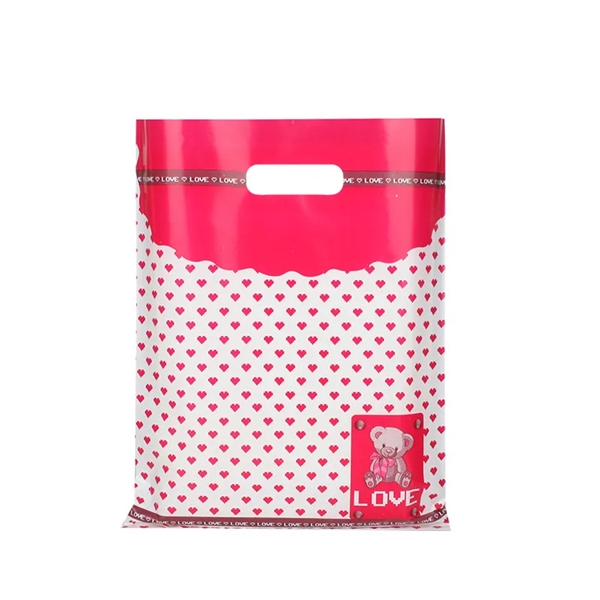 Die Cut Handle Frosted PE Plastic Bag 10" W x 13 1/2 " H - Die Cut Handle Frosted PE Plastic Bag 10" W x 13 1/2 " H - Image 2 of 2