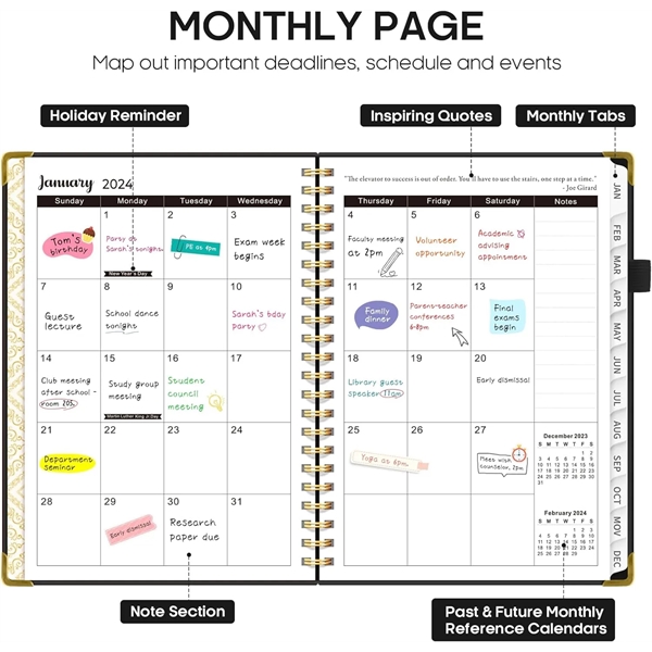 2024 Weekly and Monthly Planner Spiral Bound - 2024 Weekly and Monthly Planner Spiral Bound - Image 2 of 5