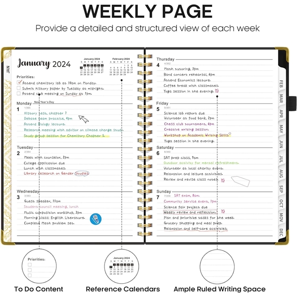 2024 Weekly and Monthly Planner Spiral Bound - 2024 Weekly and Monthly Planner Spiral Bound - Image 3 of 5