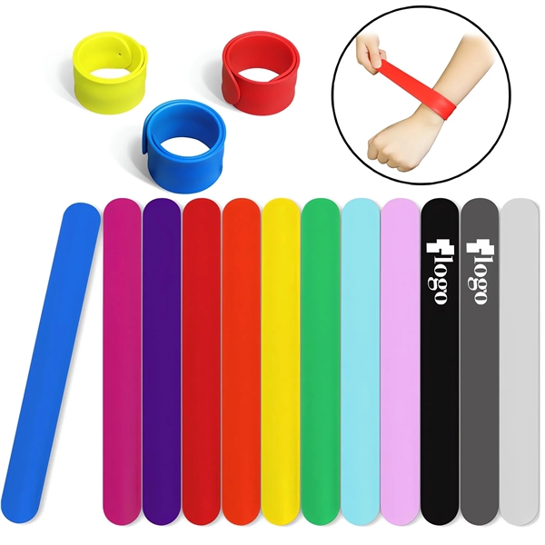 Multicolor Silicone Slap Bracelets Wristbands - Multicolor Silicone Slap Bracelets Wristbands - Image 0 of 4