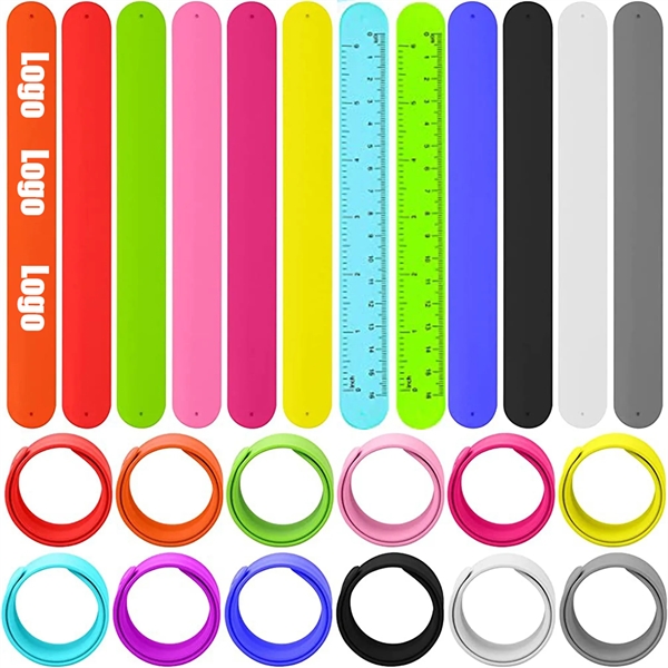 Multicolor Silicone Slap Bracelets Wristbands - Multicolor Silicone Slap Bracelets Wristbands - Image 1 of 4