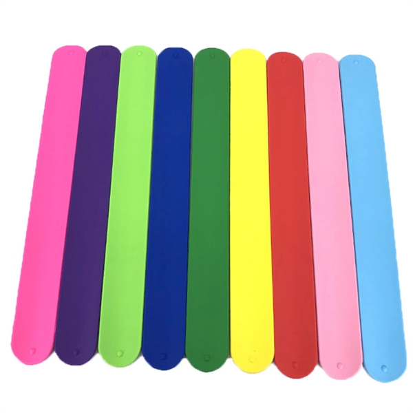 Multicolor Silicone Slap Bracelets Wristbands - Multicolor Silicone Slap Bracelets Wristbands - Image 3 of 4