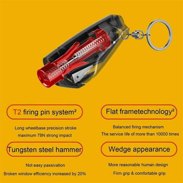 Upgrade Mini Durable Car Broken Window Hammer Key-Chain - Upgrade Mini Durable Car Broken Window Hammer Key-Chain - Image 2 of 6