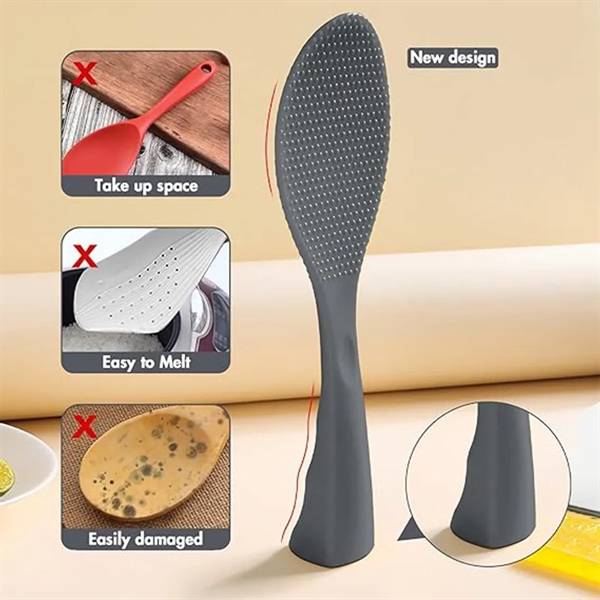 Silicone Standing Non Stick Heat Resistant Rice Paddle - Silicone Standing Non Stick Heat Resistant Rice Paddle - Image 5 of 6