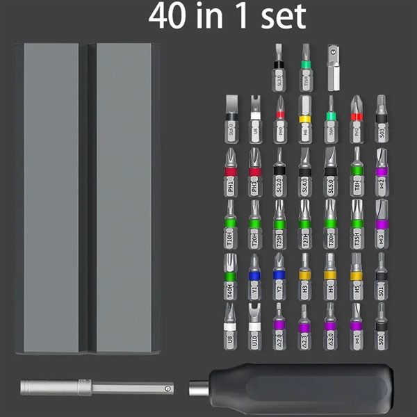 40 Pieces High Grade Ultimate Multi Head Screwdriver Bit Set - 40 Pieces High Grade Ultimate Multi Head Screwdriver Bit Set - Image 1 of 5