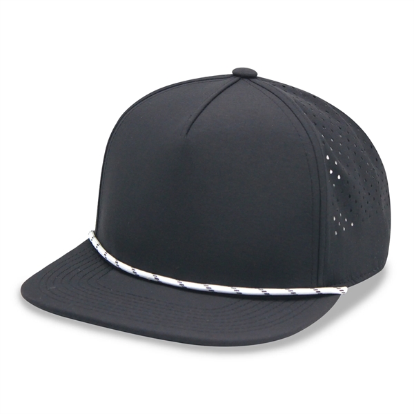 5 Panel Water Proof Nylon Hat w/Laser Cut Mesh Back - 5 Panel Water Proof Nylon Hat w/Laser Cut Mesh Back - Image 8 of 8