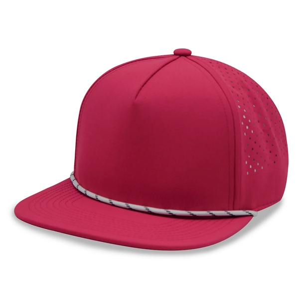 5 Panel Water Proof Nylon Hat w/Laser Cut Mesh Back - 5 Panel Water Proof Nylon Hat w/Laser Cut Mesh Back - Image 1 of 8