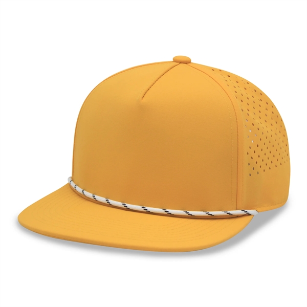 5 Panel Water Proof Nylon Hat w/Laser Cut Mesh Back - 5 Panel Water Proof Nylon Hat w/Laser Cut Mesh Back - Image 3 of 8