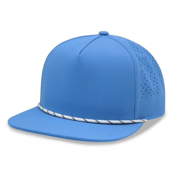 5 Panel Water Proof Nylon Hat w/Laser Cut Mesh Back - 5 Panel Water Proof Nylon Hat w/Laser Cut Mesh Back - Image 5 of 8