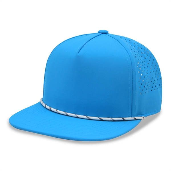 5 Panel Water Proof Nylon Hat w/Laser Cut Mesh Back - 5 Panel Water Proof Nylon Hat w/Laser Cut Mesh Back - Image 6 of 8