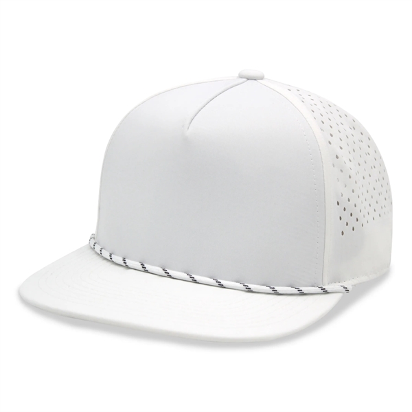 5 Panel Water Proof Nylon Hat w/Laser Cut Mesh Back - 5 Panel Water Proof Nylon Hat w/Laser Cut Mesh Back - Image 7 of 8