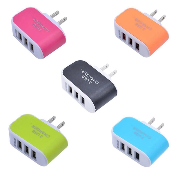 3 Port USB Travel Wall Charger Plug - 3 Port USB Travel Wall Charger Plug - Image 1 of 1