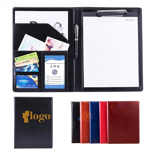 PU Leather Portfolio Folder with Cover - PU Leather Portfolio Folder with Cover - Image 0 of 6