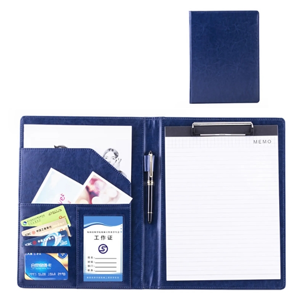PU Leather Portfolio Folder with Cover - PU Leather Portfolio Folder with Cover - Image 1 of 6
