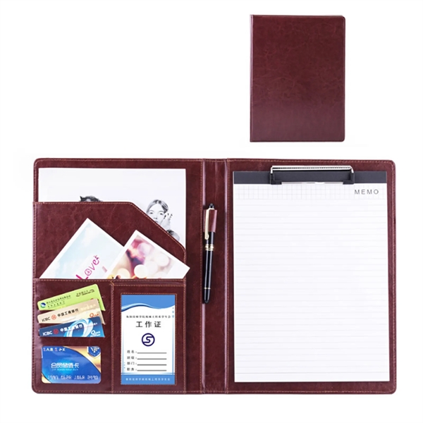 PU Leather Portfolio Folder with Cover - PU Leather Portfolio Folder with Cover - Image 3 of 6