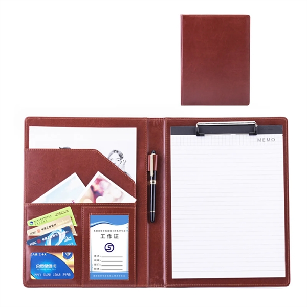 PU Leather Portfolio Folder with Cover - PU Leather Portfolio Folder with Cover - Image 4 of 6