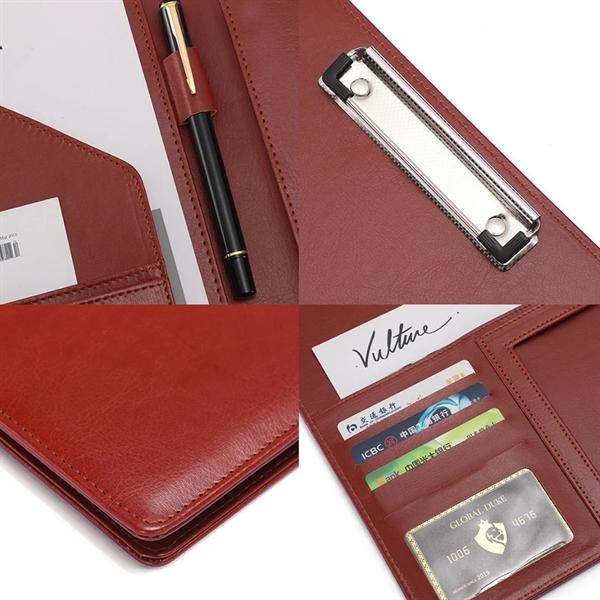 PU Leather Portfolio Folder with Cover - PU Leather Portfolio Folder with Cover - Image 6 of 6