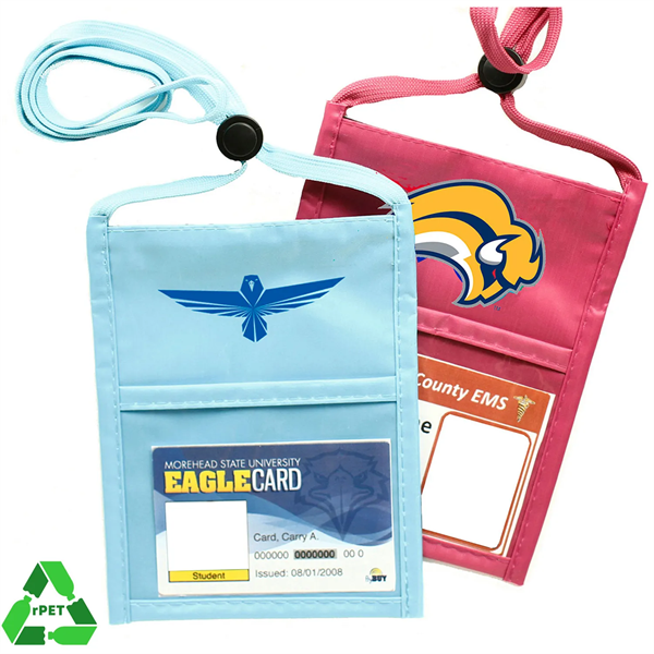 Premium Double Window RPET Recycled ID Neck Wallet