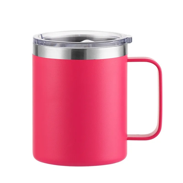 12 Oz Vacuum Insulated Coffee Mug With Handle And Lid - 12 Oz Vacuum Insulated Coffee Mug With Handle And Lid - Image 4 of 15