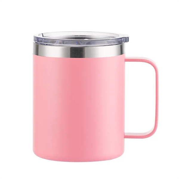12 Oz Vacuum Insulated Coffee Mug With Handle And Lid - 12 Oz Vacuum Insulated Coffee Mug With Handle And Lid - Image 7 of 15
