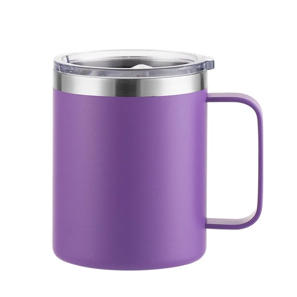12 Oz Vacuum Insulated Coffee Mug With Handle And Lid - 12 Oz Vacuum Insulated Coffee Mug With Handle And Lid - Image 10 of 15