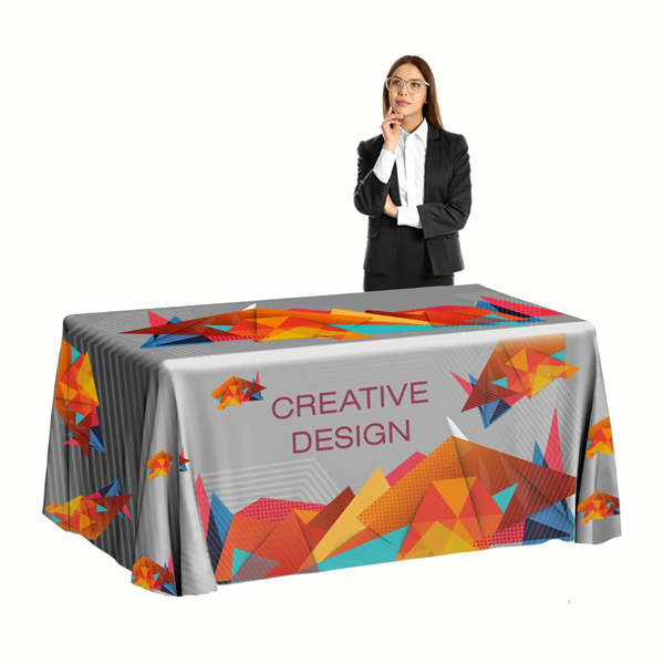 Premium Table Thorws 8ft Full Color Flowing Tablecloth - Premium Table Thorws 8ft Full Color Flowing Tablecloth - Image 0 of 1