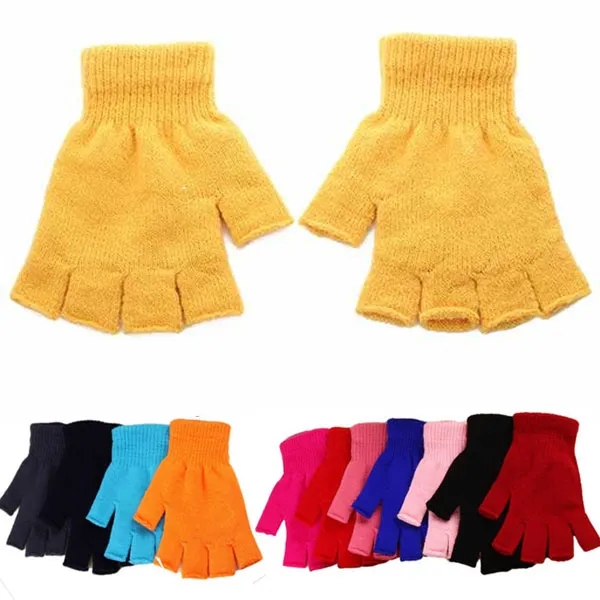Half Finger Gloves Winter Knit Touchscreen Warm Mittens - Half Finger Gloves Winter Knit Touchscreen Warm Mittens - Image 0 of 7