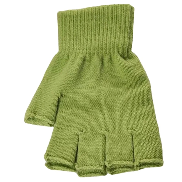 Half Finger Gloves Winter Knit Touchscreen Warm Mittens - Half Finger Gloves Winter Knit Touchscreen Warm Mittens - Image 7 of 7