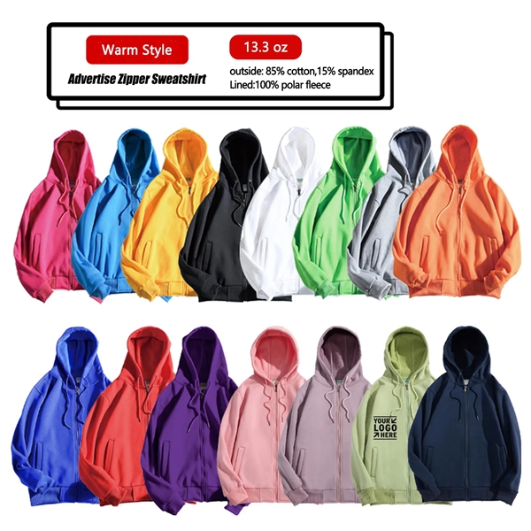 13.3 oz Custom Advertise Zipper Sweatshirt - 13.3 oz Custom Advertise Zipper Sweatshirt - Image 0 of 0