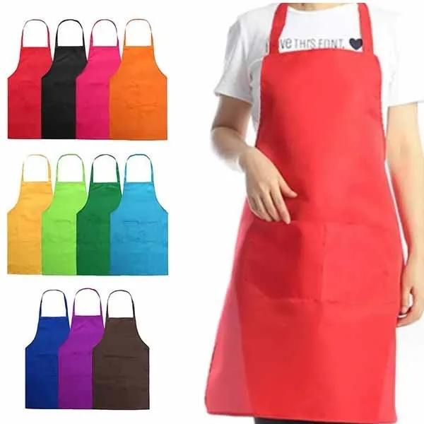 Unisex Plain Apron With Front Pocket - Unisex Plain Apron With Front Pocket - Image 0 of 5