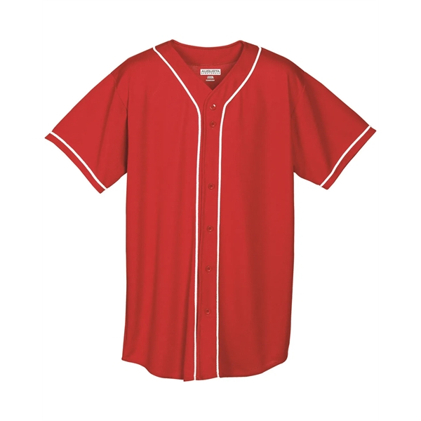 Wicking Mesh Braided Trim Baseball Jersey - Wicking Mesh Braided Trim Baseball Jersey - Image 0 of 6