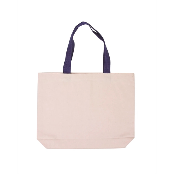 Prime Line Cotton Canvas Tote Bag with Color Accents - Prime Line Cotton Canvas Tote Bag with Color Accents - Image 3 of 13