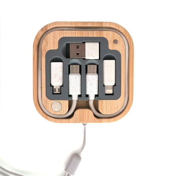 Eco Wheat Straw 5 in 1 Charging Cable Kit - Eco Wheat Straw 5 in 1 Charging Cable Kit - Image 1 of 3