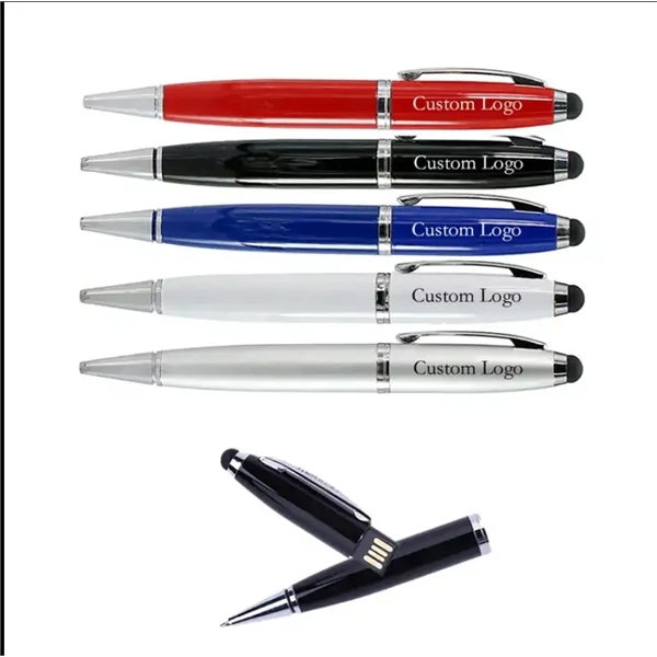 3 In 1 Crystal Ballpoint Pen USB Drive And Stylus-1Gb - 3 In 1 Crystal Ballpoint Pen USB Drive And Stylus-1Gb - Image 1 of 6