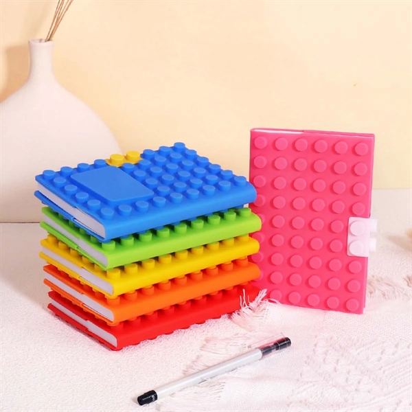 Custom Creative Building Block Silicone Student Notebook - Custom Creative Building Block Silicone Student Notebook - Image 1 of 9