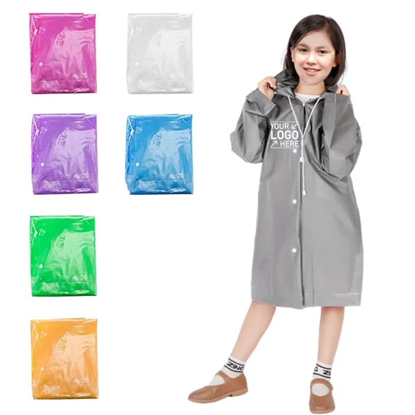 Reusable Kids Rain Poncho - Reusable Kids Rain Poncho - Image 0 of 7