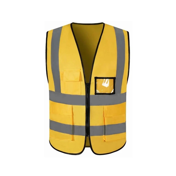 Safety Reflective Vest with Pockets and Zipper - Safety Reflective Vest with Pockets and Zipper - Image 3 of 5
