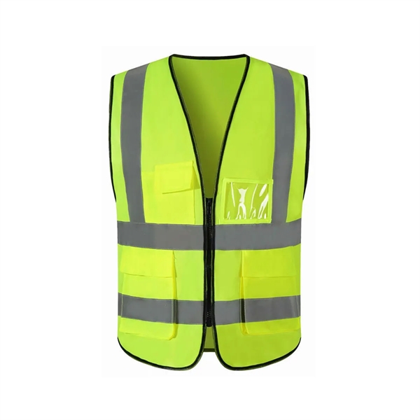 Safety Reflective Vest with Pockets and Zipper - Safety Reflective Vest with Pockets and Zipper - Image 4 of 5