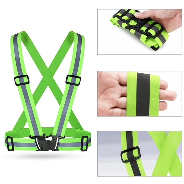 Adjustable Reflective Safety Running Hi Vis Cross Belt - Adjustable Reflective Safety Running Hi Vis Cross Belt - Image 1 of 5