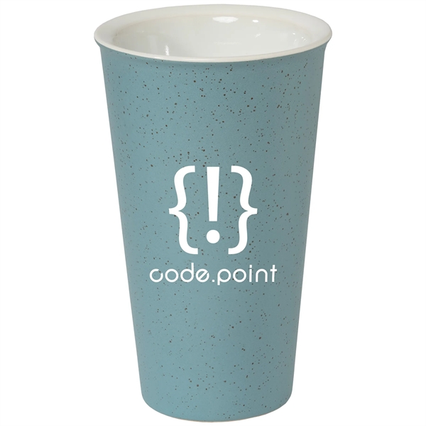 Equator 9 oz. Double Wall Ceramic Tumbler with Silicone Lid - Equator 9 oz. Double Wall Ceramic Tumbler with Silicone Lid - Image 1 of 4