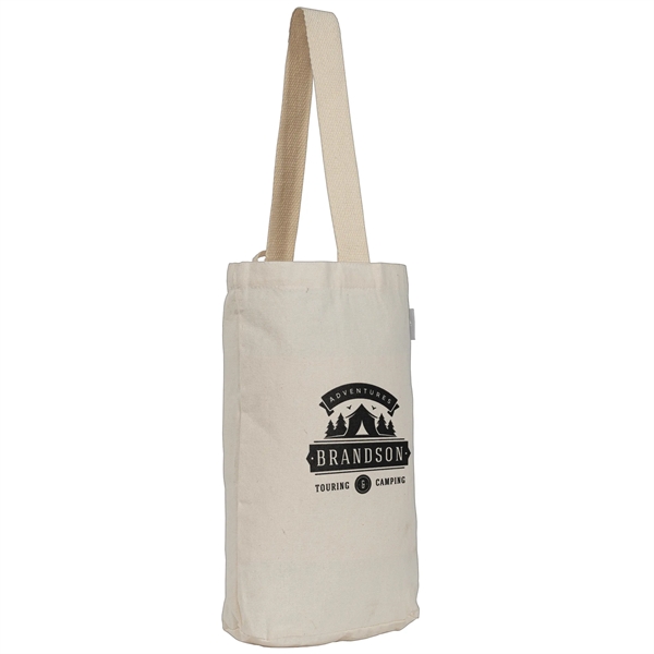 Tango Dual-Bottle Wine Tote Bag 8 oz. Recycled Cotton Blend - Tango Dual-Bottle Wine Tote Bag 8 oz. Recycled Cotton Blend - Image 1 of 1